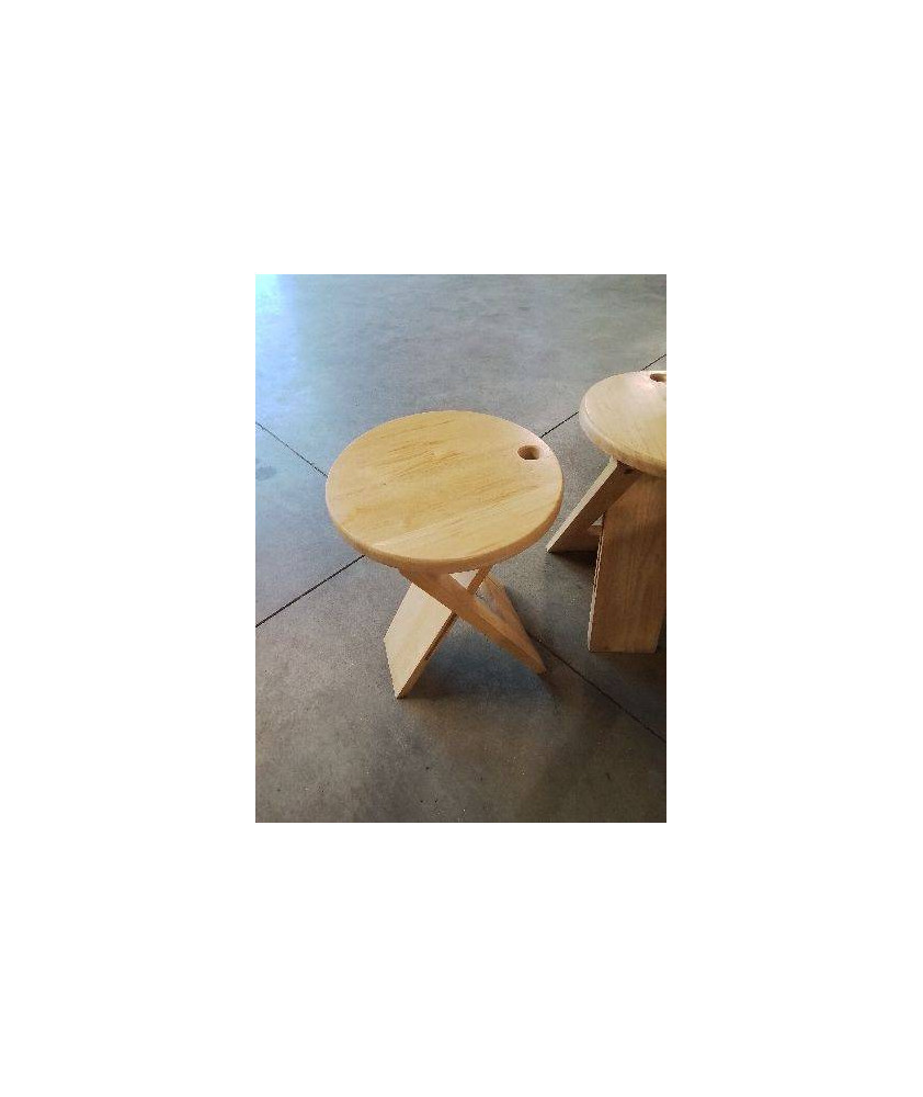 TABOURET PLIANT BOIS CLAIR ROGER TALLON (1929-2012)ANNÉES 80