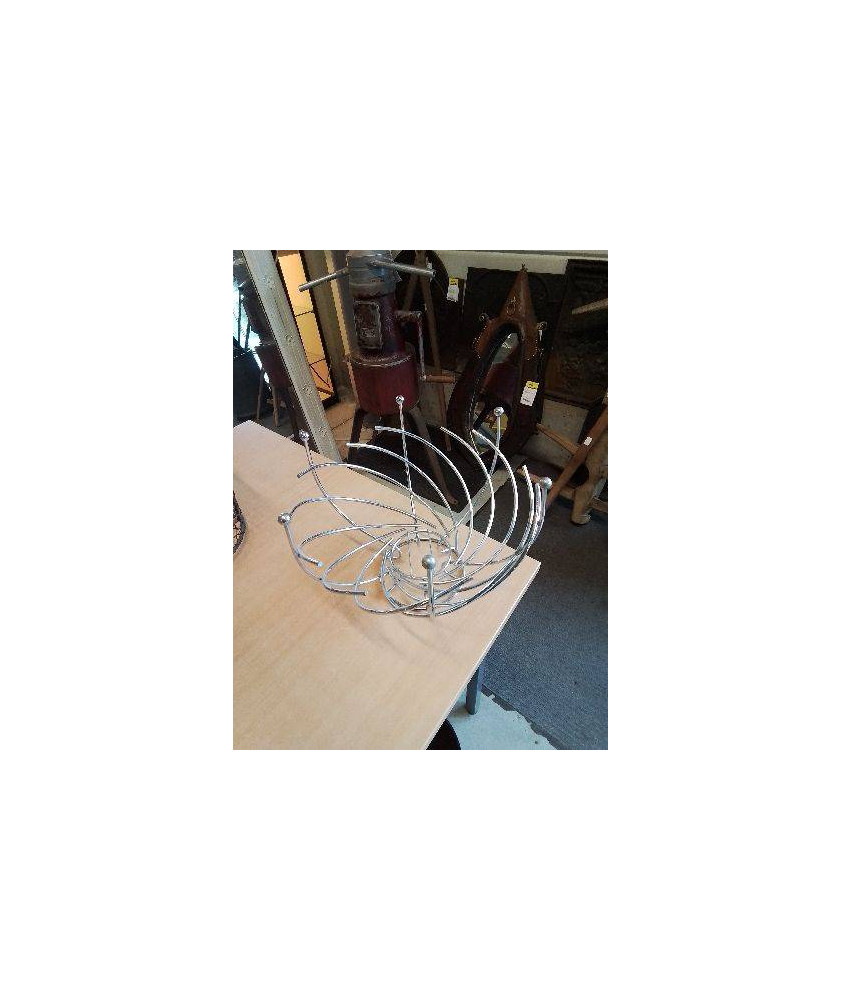 CORBEILLE A FRUITS MÉTAL CHROMÉ 