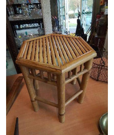 TABLE BASSE HEXAGONALE BAMBOU REFENDU 