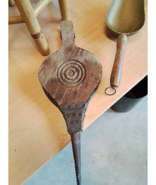 SOUFFLET DE CHEMINÉE BOIS ET CUIR 