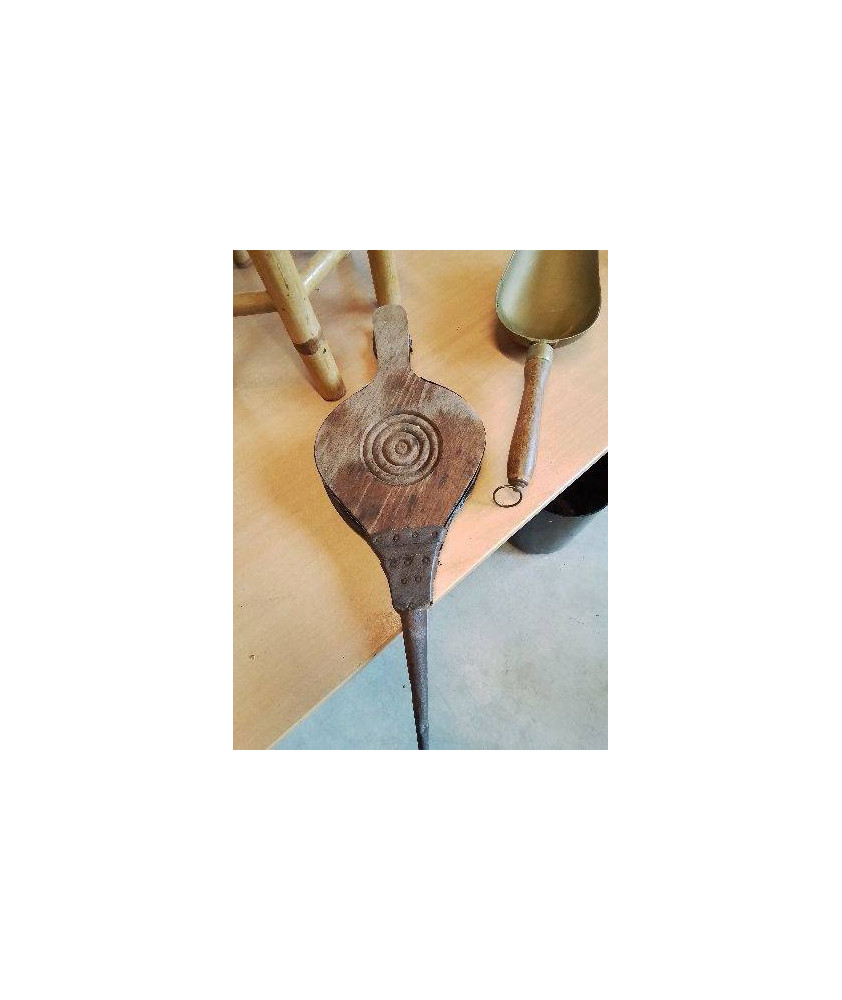 SOUFFLET DE CHEMINÉE BOIS ET CUIR 