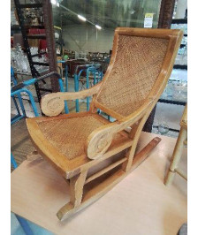 ROCKING CHAIR ENFANT BOIS ASSISE ET DOSSIER OSIER 