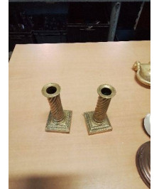 PAIRE DE BOUGEOIRS LOUIS XVI ÉPOQUE XVIIIE BRONZE TORSADÉ