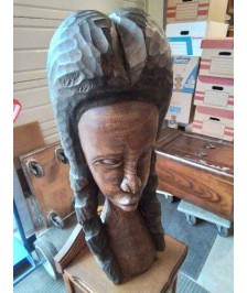 SCULPTURE BOIS BUSTE FEMME AFRICAINE