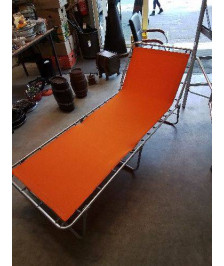 LIT D’APPOINT PLIANT MÉTAL ET TOILE ORANGE 