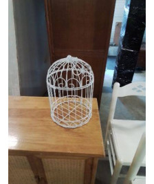 CAGE DÉCORATIVE MÉTAL BLANC 