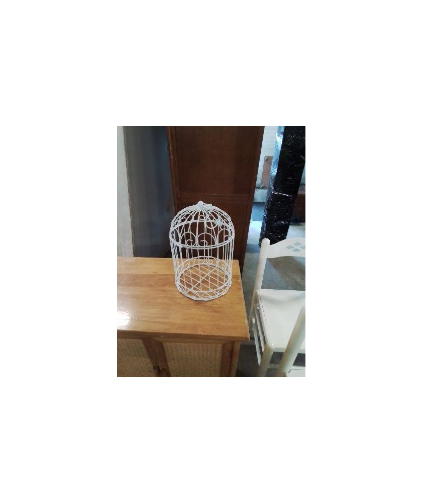 CAGE DÉCORATIVE MÉTAL BLANC 