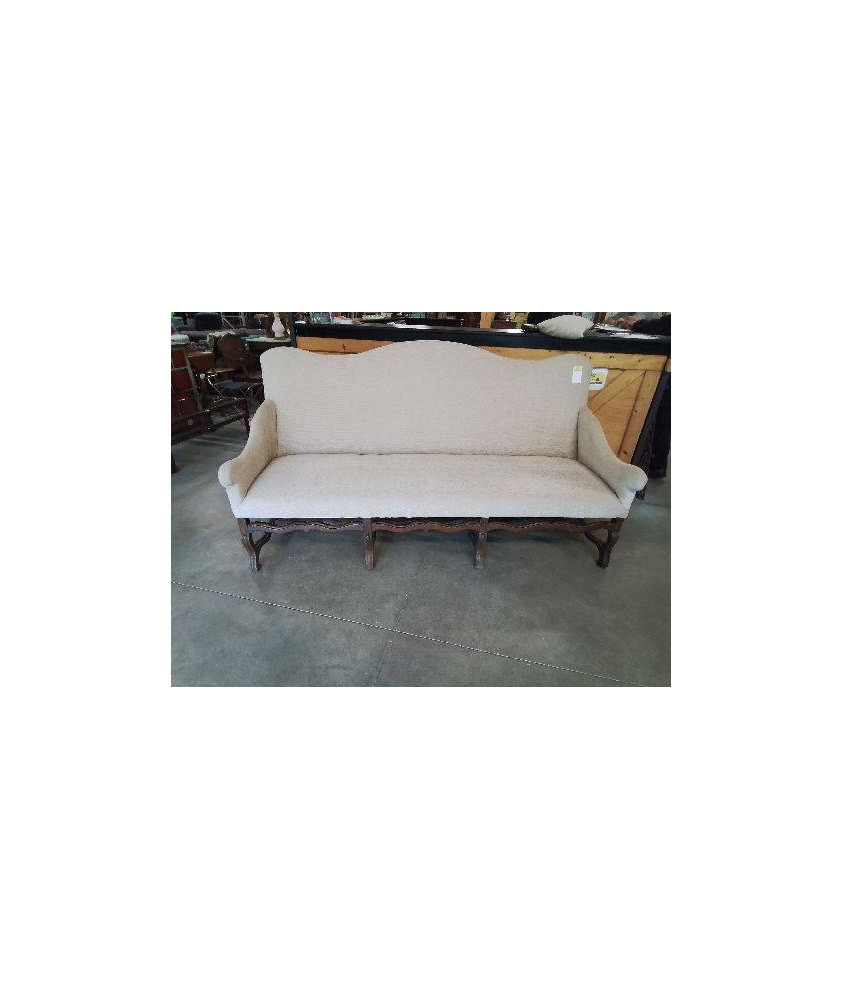 CANAPÉ LOUIS XIII ÉPOQUE XVIIE TISSU ECRU