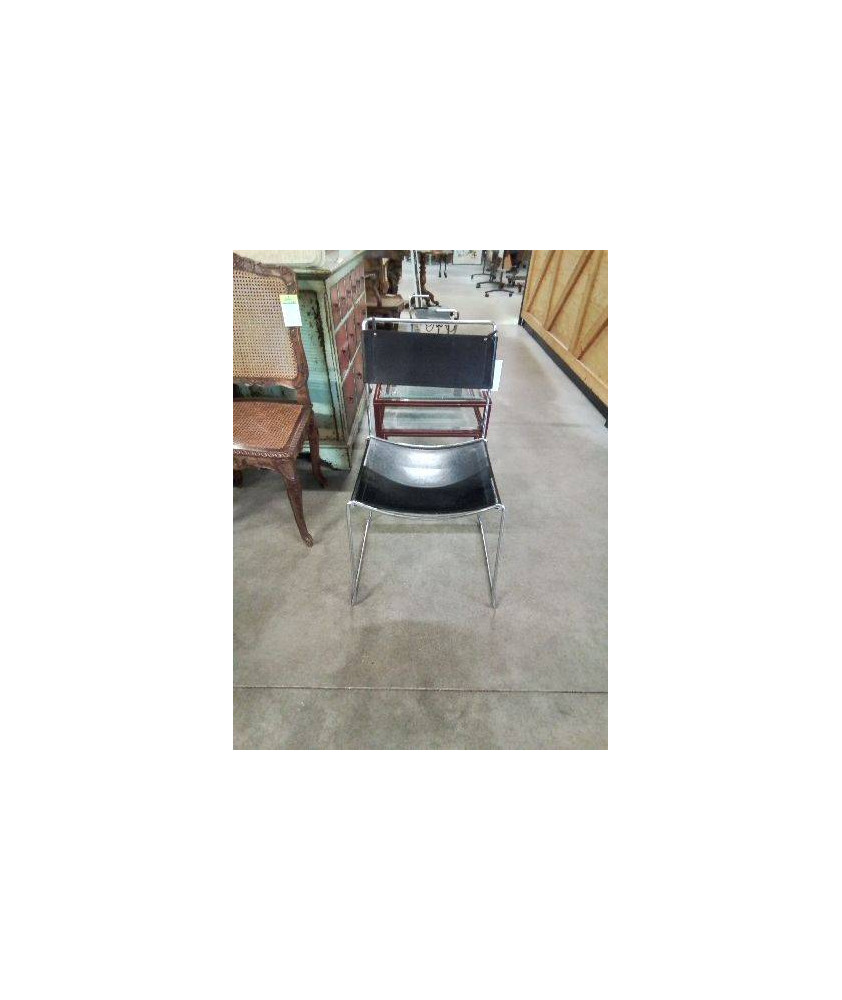 CHAISE SERIE OUTDOOR METAL CHROME CUIR  PAR GIANDOMENICO BELOTTI - 1922 2004- EDITION ALIAS 1980