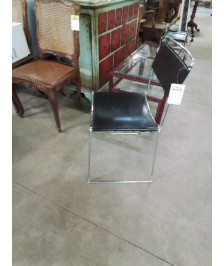 CHAISE SERIE OUTDOOR METAL CHROME CUIR  PAR GIANDOMENICO BELOTTI - 1922 2004- EDITION ALIAS 1980