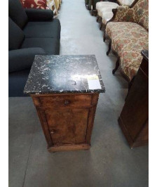 CHEVET LOUIS PHILIPPE 1 PORTE 1 TIROIR MARBRE GRIS 