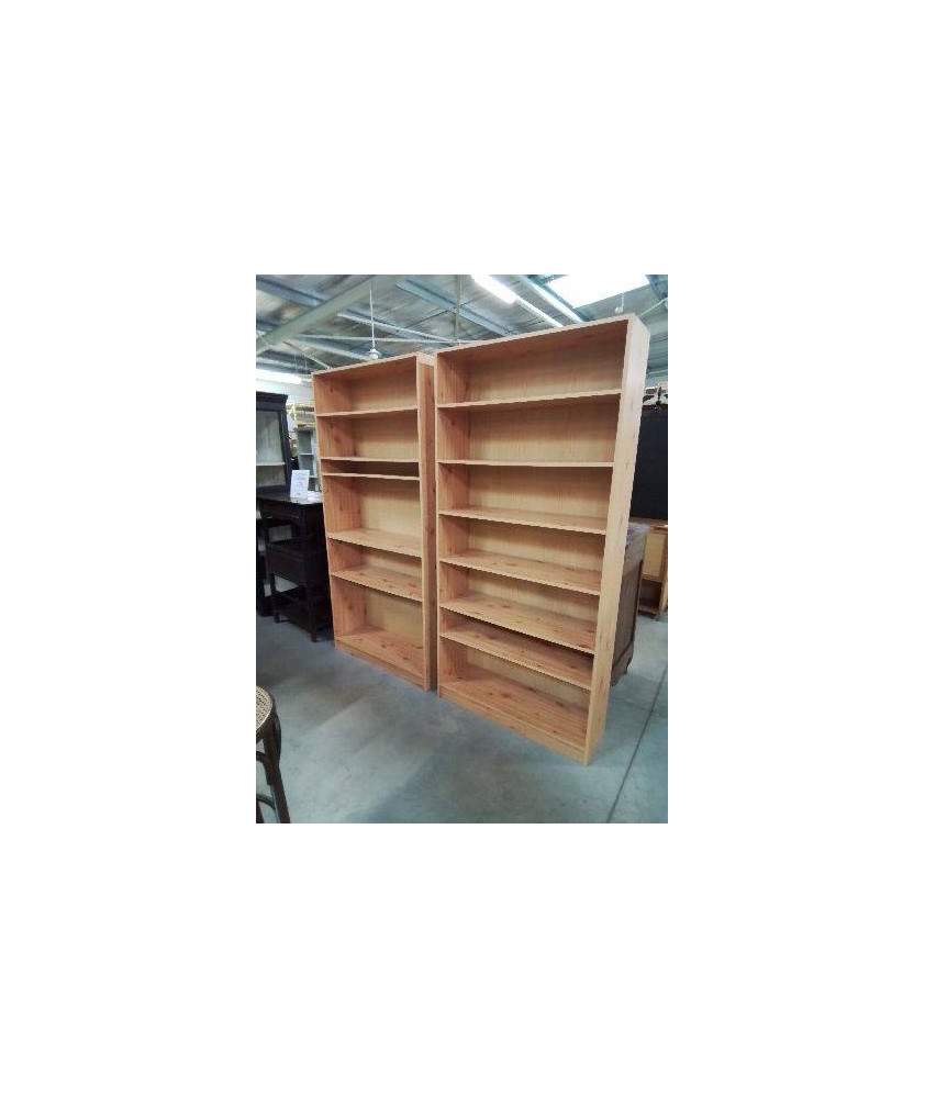 BIBLIOTHÈQUE BOIS CLAIR 7 TABLETTES 