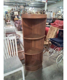 BIBLIOTHÈQUE D’ANGLE CHÊNE 3 NICHES 