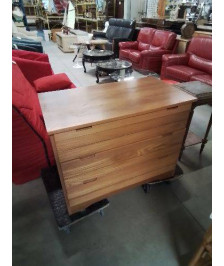 COMMODE TECK CLAIR 3 TIROIRS 