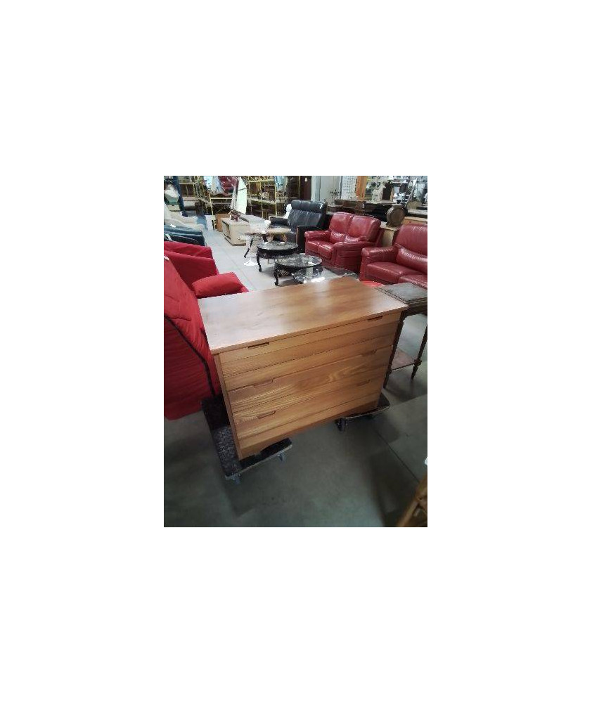 COMMODE TECK CLAIR 3 TIROIRS 