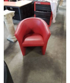 FAUTEUIL CLUB GONDOLE PU ROUGE