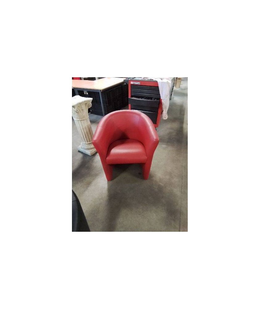 FAUTEUIL CLUB GONDOLE PU ROUGE