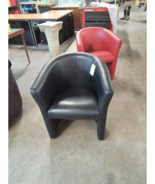 FAUTEUIL CLUB GONDOLE PU NOIR 