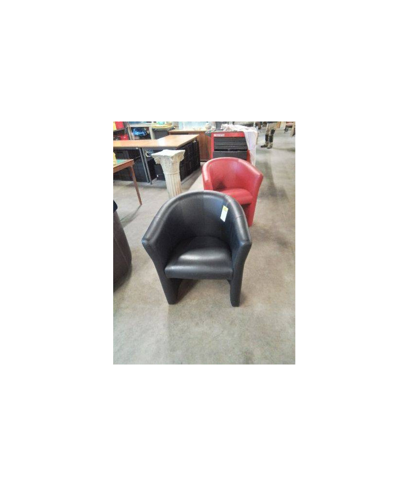 FAUTEUIL CLUB GONDOLE PU NOIR 