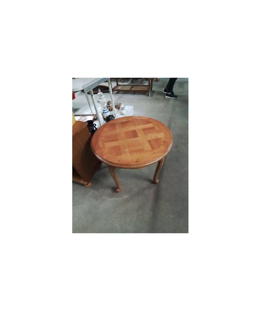 TABLE BASSE RONDE BOIS CLAIR PIEDS ESCARGOT 