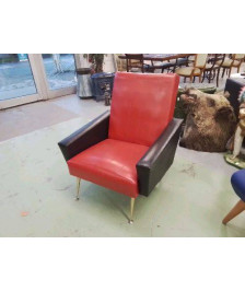 FAUTEUIL ANNEE 50/60 SKY ROUGE/NOIR