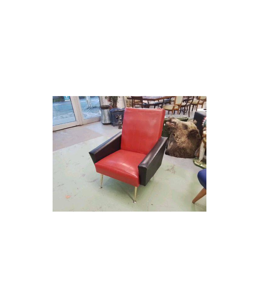 FAUTEUIL ANNEE 50/60 SKY ROUGE/NOIR