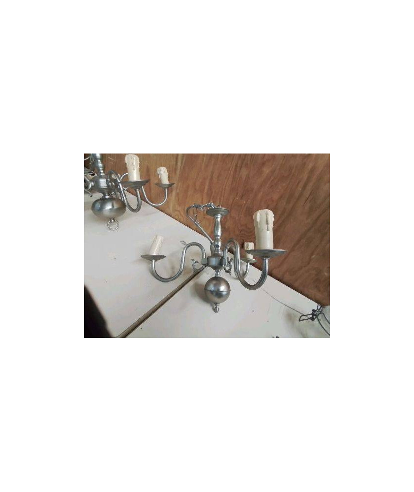 LUSTRE 3 BANCHES EN ETAIN