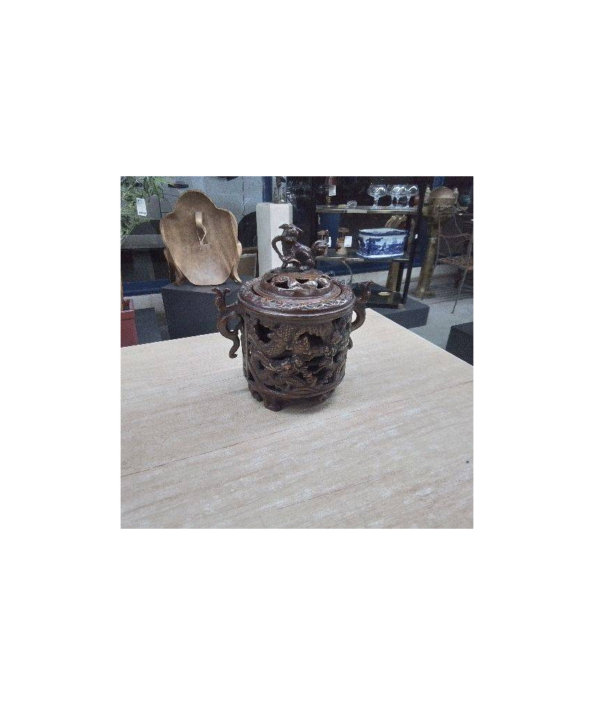 BRULE PARFUM ASIATIQUE EN BRONZE 