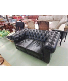 CANAPÉ DEUX PLACE VERT STYLE CHESTERFIELD 