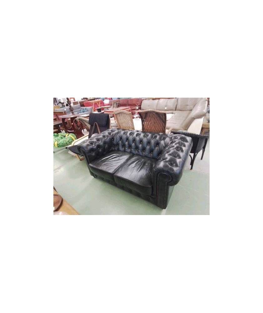 CANAPÉ DEUX PLACE VERT STYLE CHESTERFIELD 