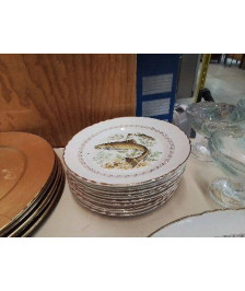 LOT DE 6 ASSIETTES MOTIF POISSON 