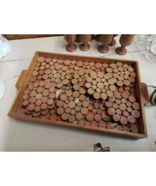 DESSOUS DE VERRE EN BOIS AVEC PLATEAU 