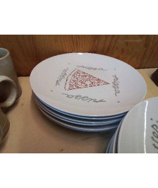 LOT DE 6 ASSIETTES À PIZZA