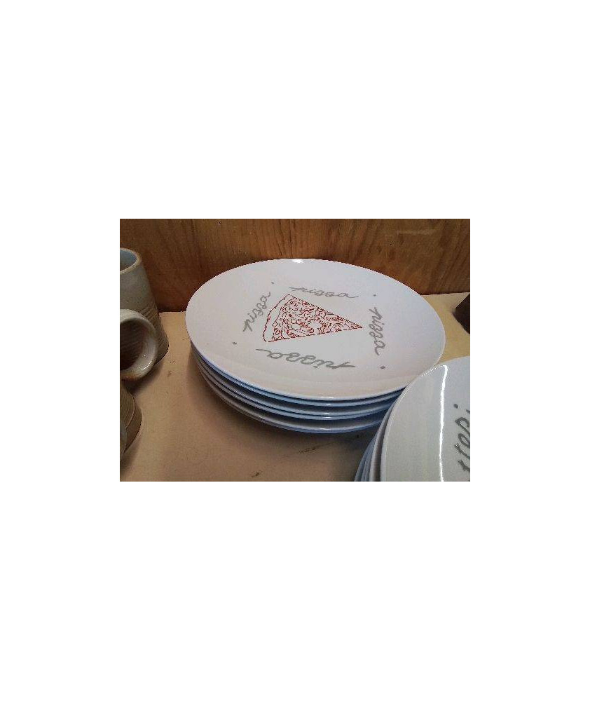 LOT DE 6 ASSIETTES À PIZZA