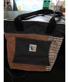 SAC JEAN NOIR TISSU FAUVE