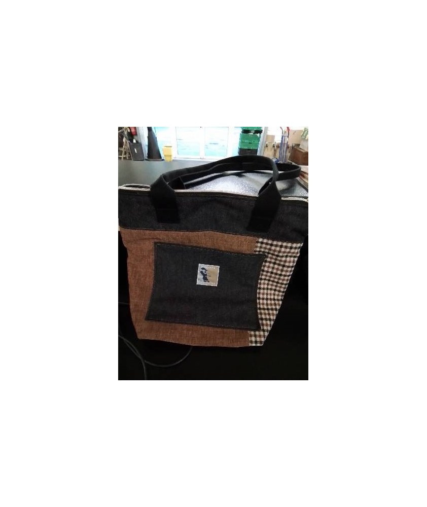 SAC JEAN NOIR TISSU FAUVE