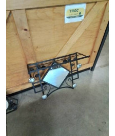 VESTIAIRE MURAL ART DÉCO FER FORGÉ DÉCOR AUX ROSES 4 PATÈRES MÉTAL CHROMÉ