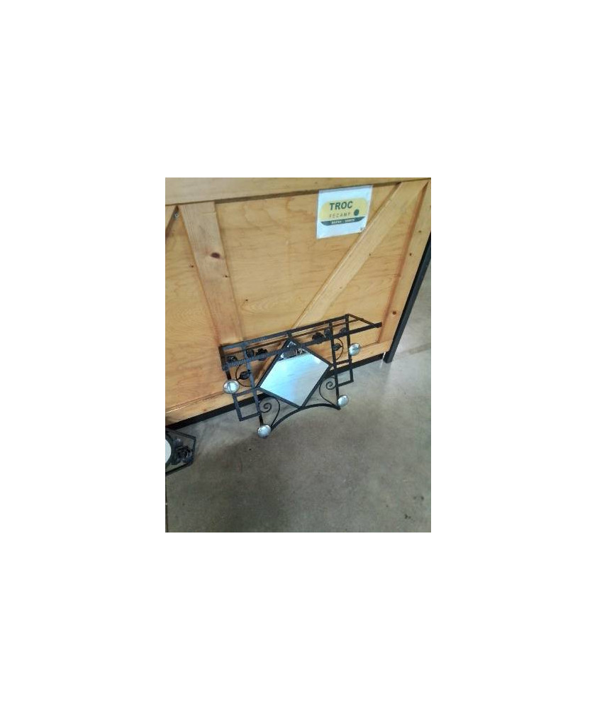 VESTIAIRE MURAL ART DÉCO FER FORGÉ DÉCOR AUX ROSES 4 PATÈRES MÉTAL CHROMÉ