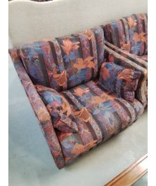 FAUTEUIL TISSU MAUVE ORANGÉ BUROV