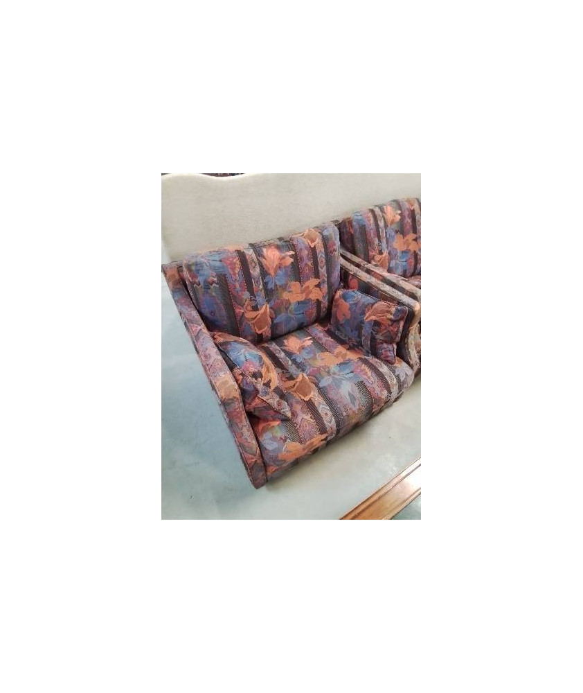 FAUTEUIL TISSU MAUVE ORANGÉ BUROV