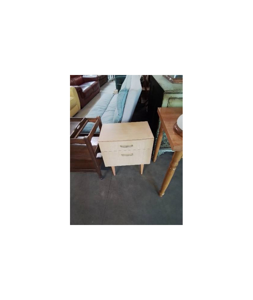 CHEVET BOIS CLAIR 1 PORTE 1 TIROIR ANNÉES 70