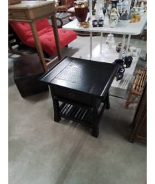 CHEVET BOIS NOIR WENGE 1 TIROIR STYLE ASIATIQUE 