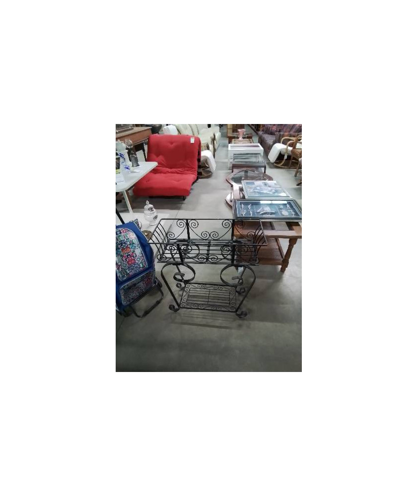 JARDINIÈRE RECTANGULAIRE FER FORGÉ NOIR 