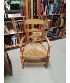 FAUTEUIL DE CHEMINÉE BOIS CLAIR PAILLÉ 