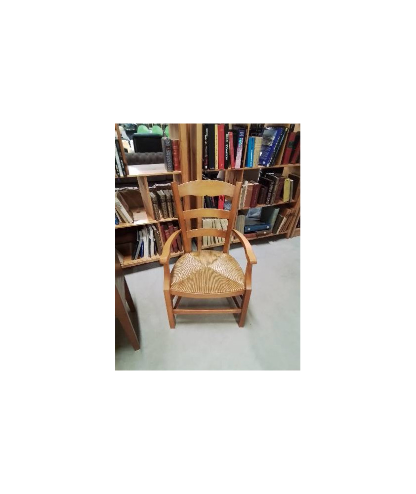 FAUTEUIL DE CHEMINÉE BOIS CLAIR PAILLÉ 