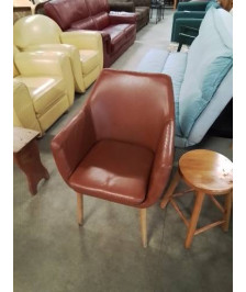 FAUTEUIL SKAÏ CAMEL PIEDS BOIS CLAIR MAISON DU MONDE