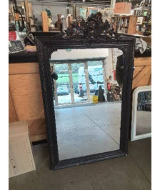 MIROIR A FRONTON BOIS ET STUC STYLE LOUIS XVI FIN XIX