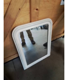 MIROIR CINTRÉ BOIS PEINT ECRU LOUIS PHILIPPE 