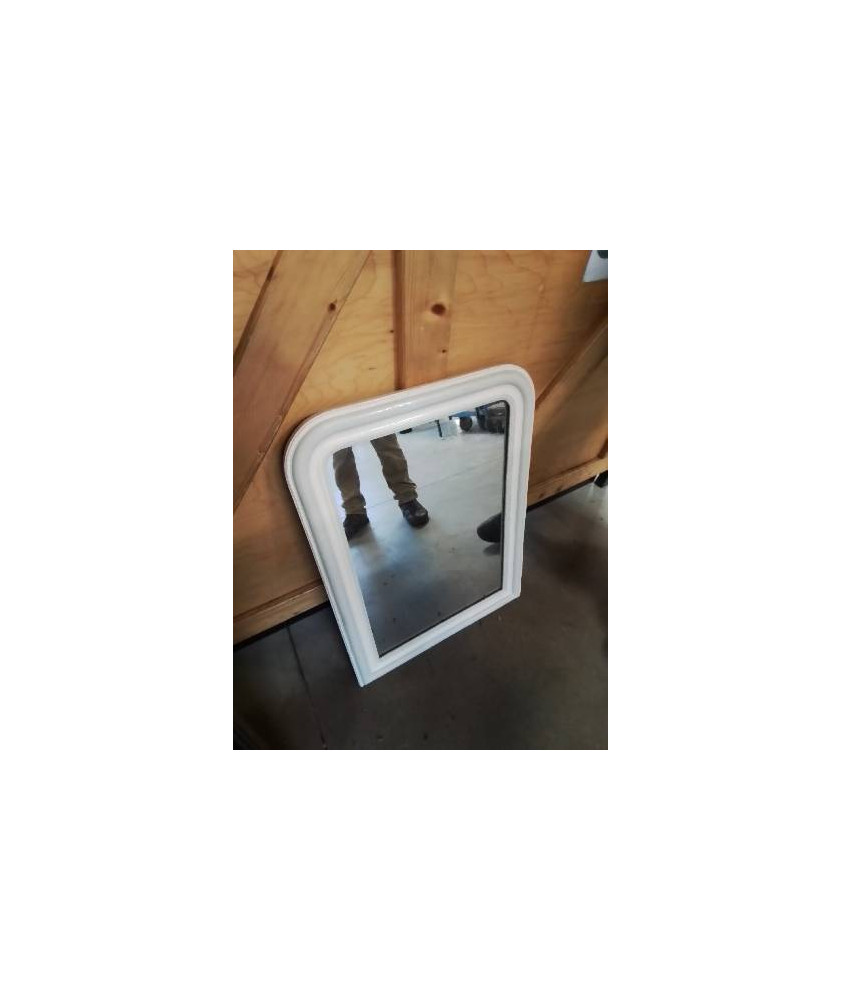 MIROIR CINTRÉ BOIS PEINT ECRU LOUIS PHILIPPE 