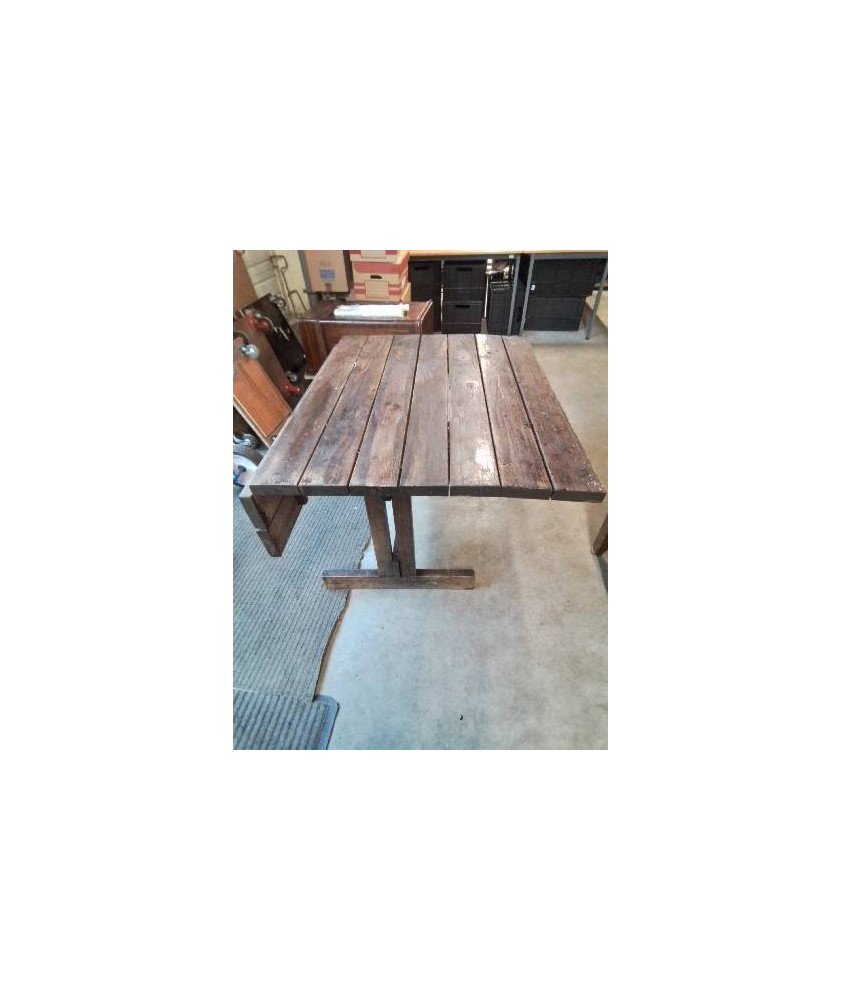 TABLE DE JARDIN A ABATTANTS BOIS